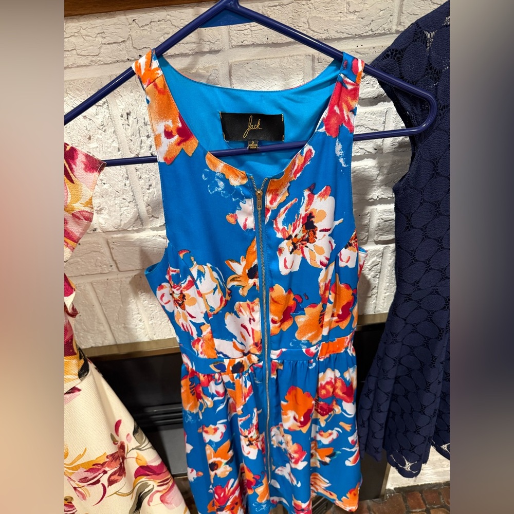 Floral Blue and Orange Dress